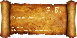 Primus Beáta névjegykártya