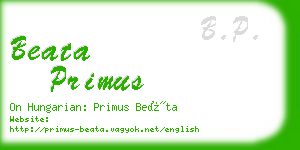 beata primus business card